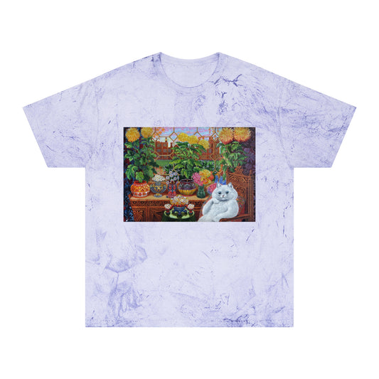 louis wain thinking cat with flowers unisex color blast tshirt whatmart