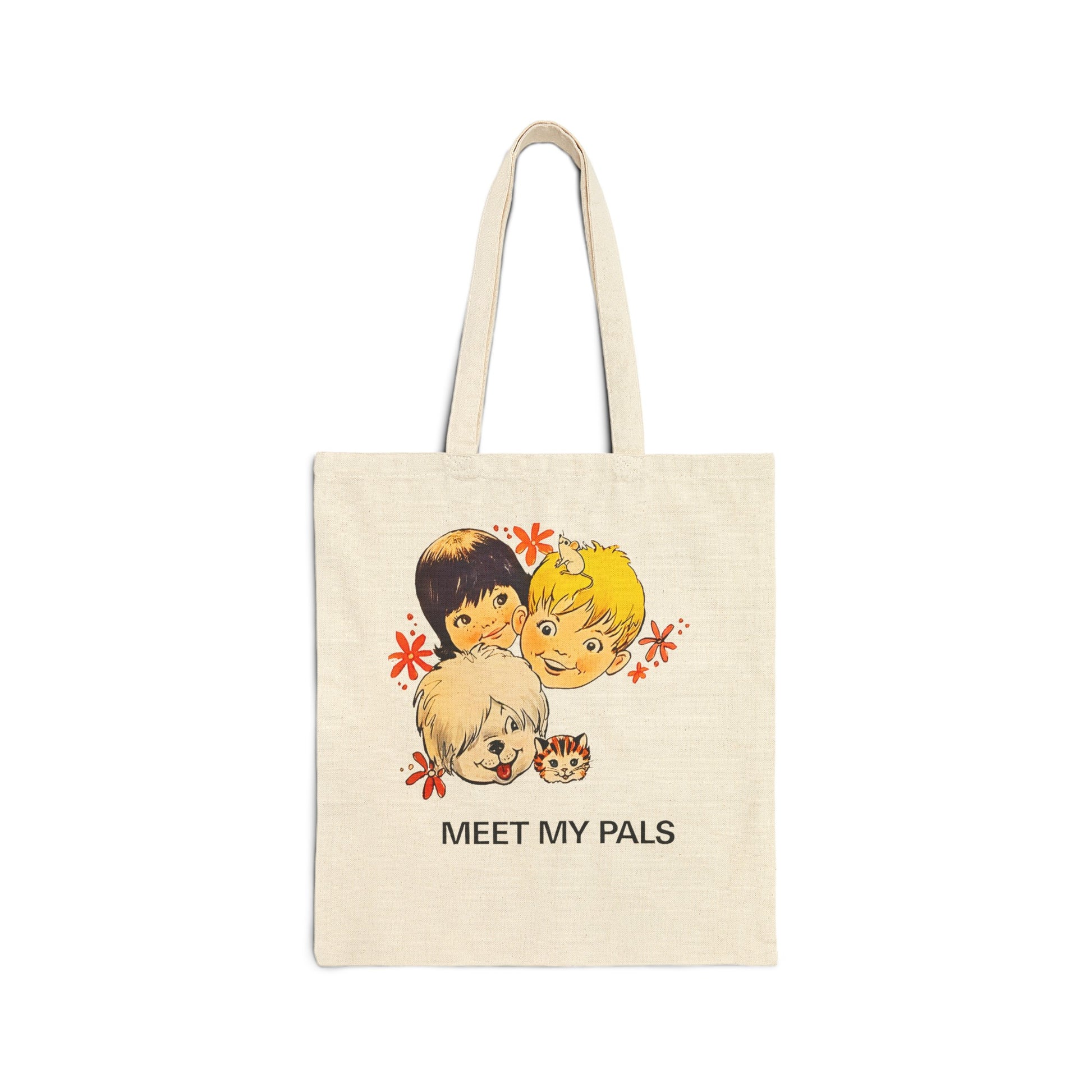 meet my pals mr. mugs sheepdog cotton canvas tote bag whatmart