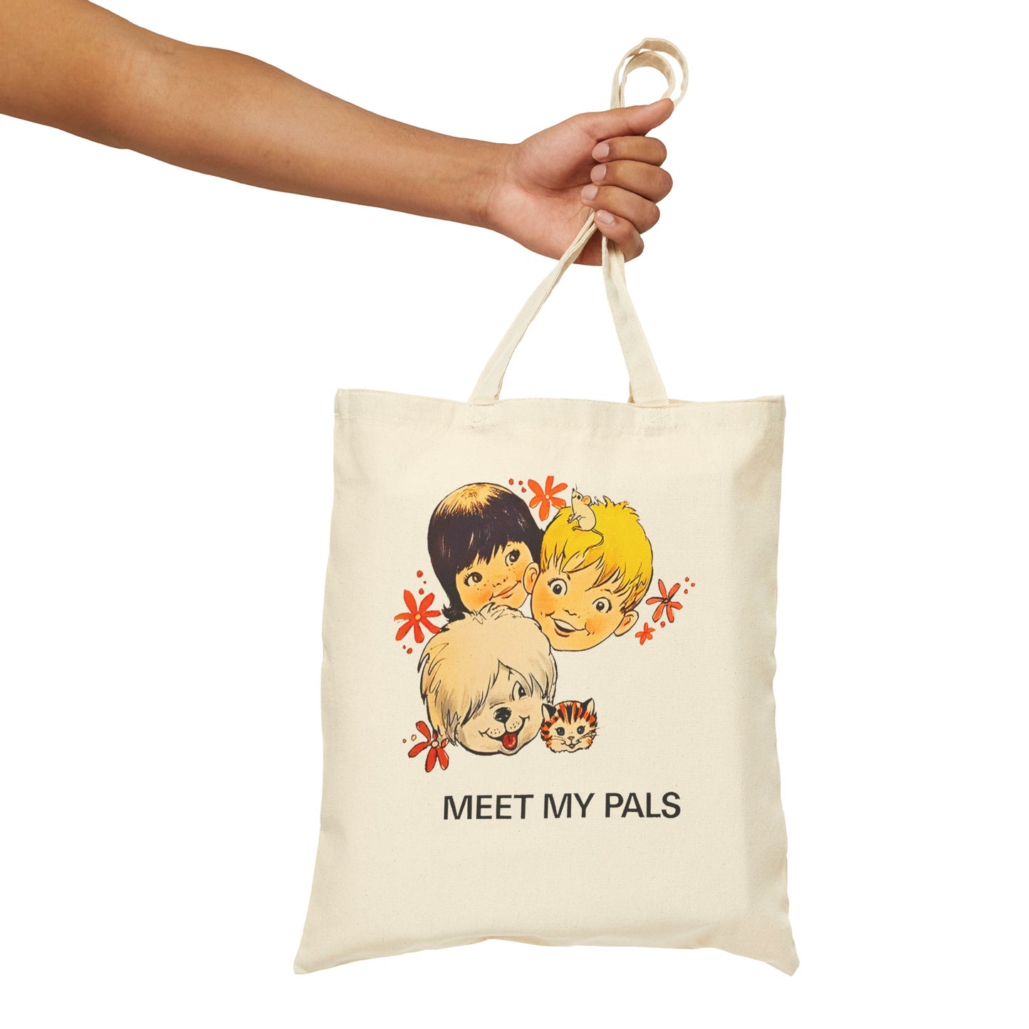 meet my pals mr. mugs sheepdog cotton canvas tote bag whatmart