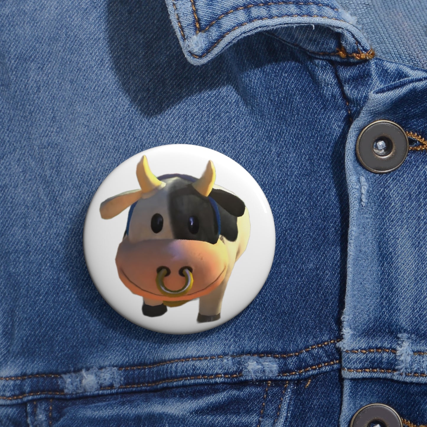 moo moo meadows meme cow custom pin button whatmart