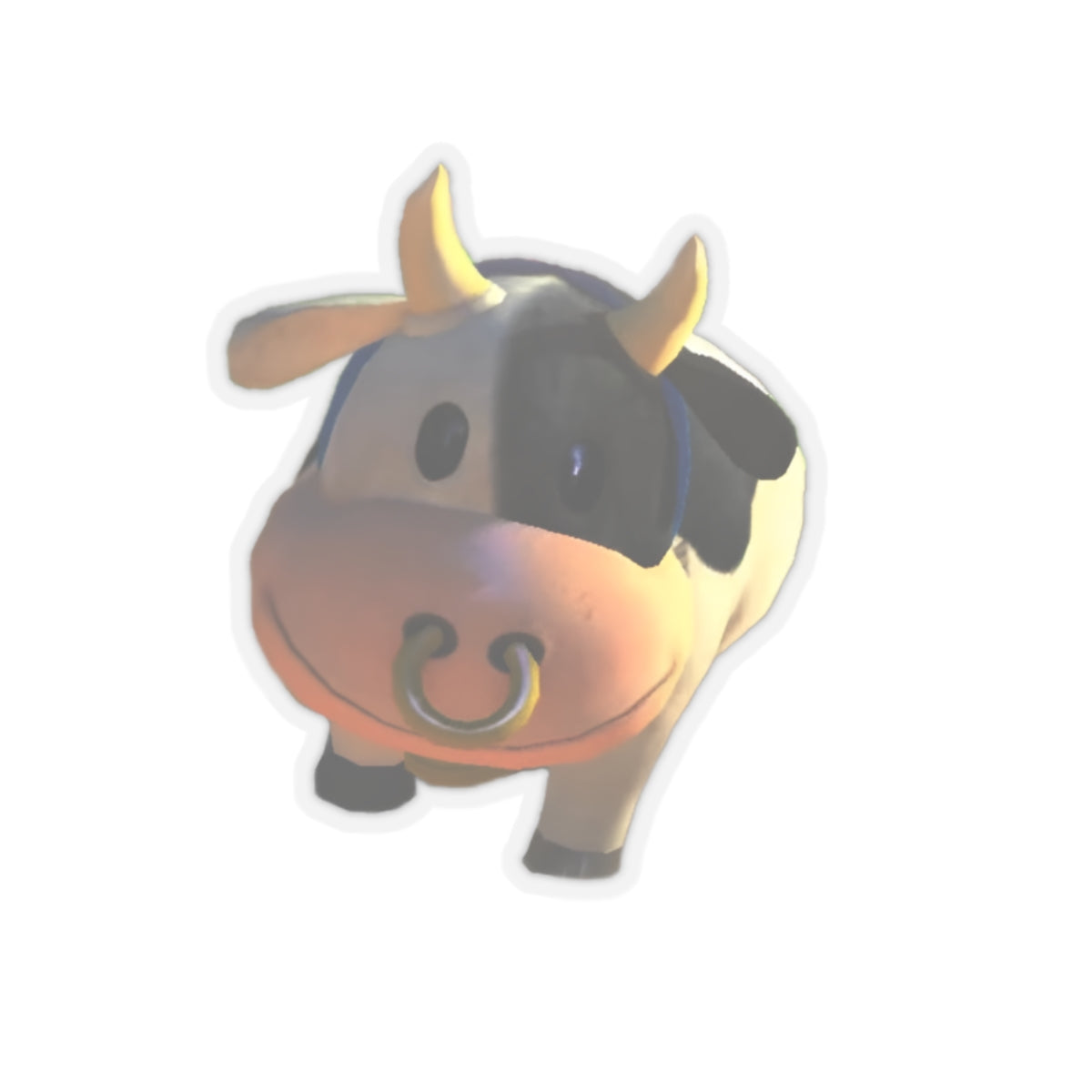 moo moo meadows meme cow kiss-cut sticker whatmart