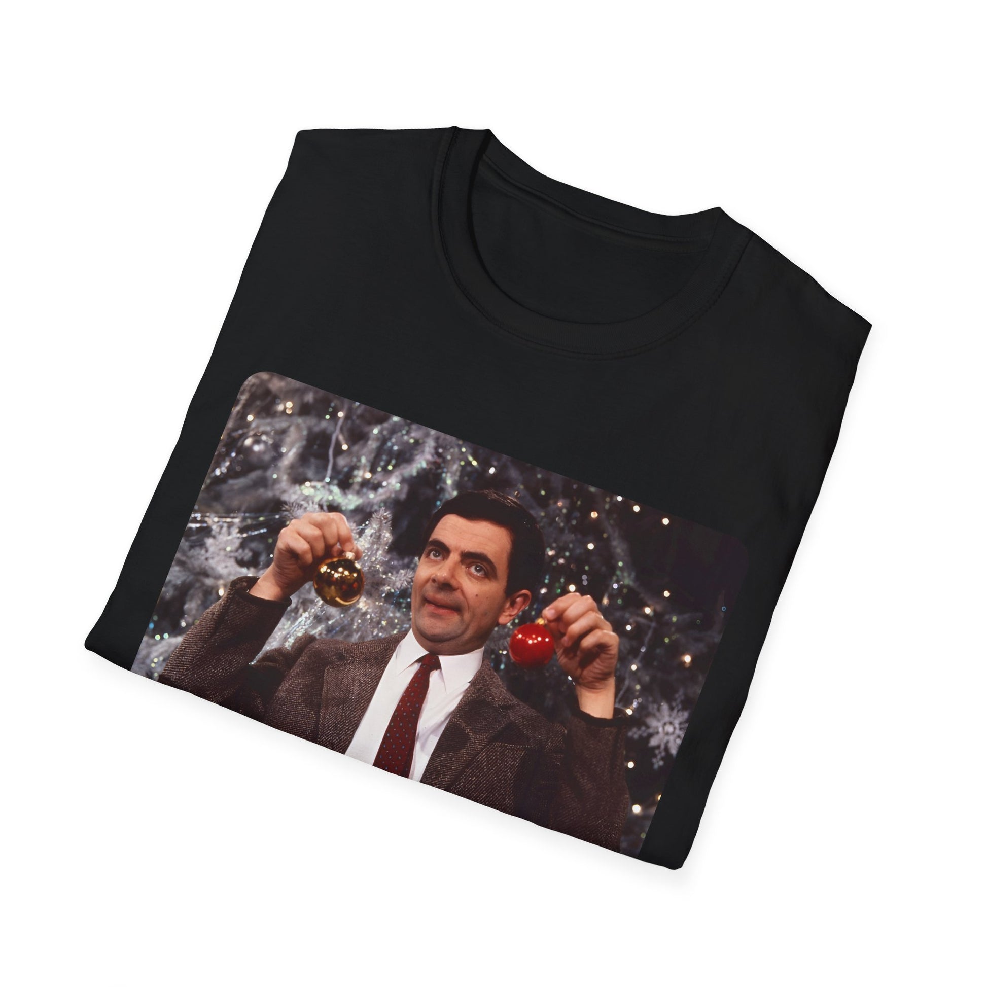 mr bean with christmas ornaments tshirt whatmart