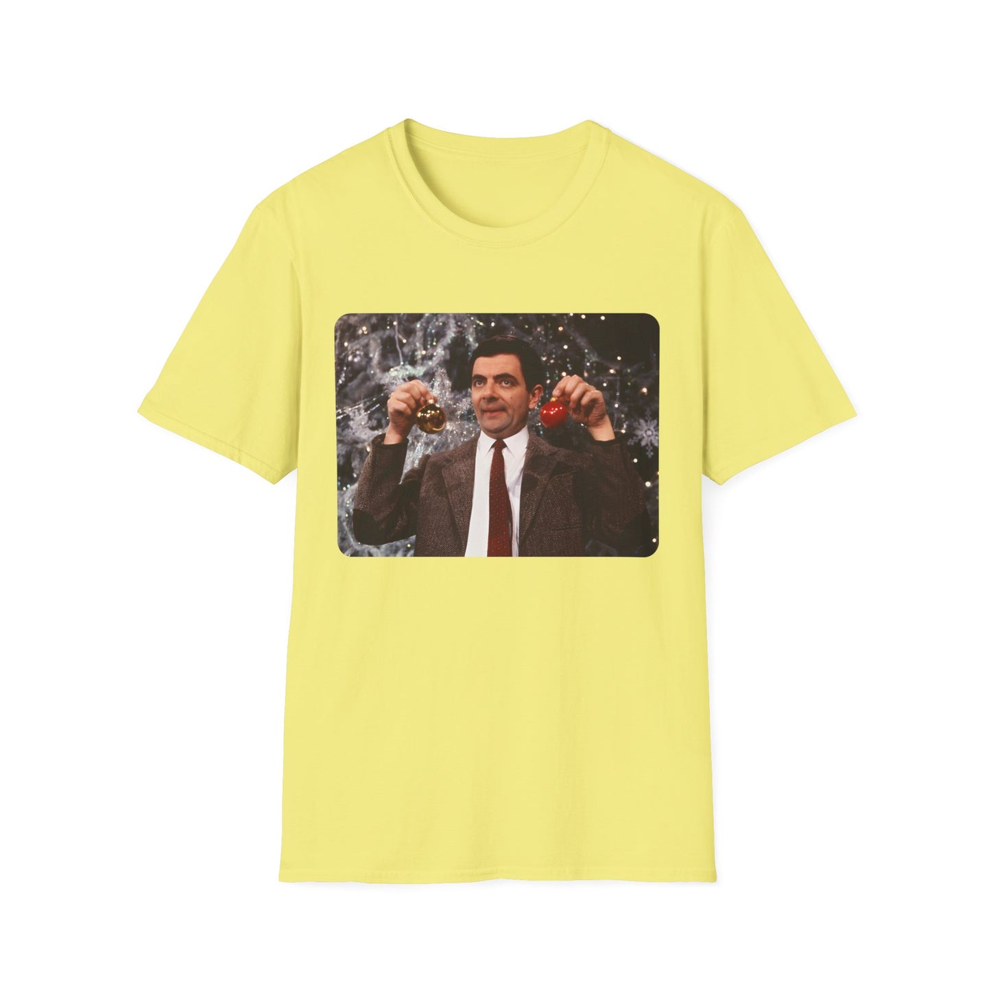 mr bean with christmas ornaments tshirt whatmart