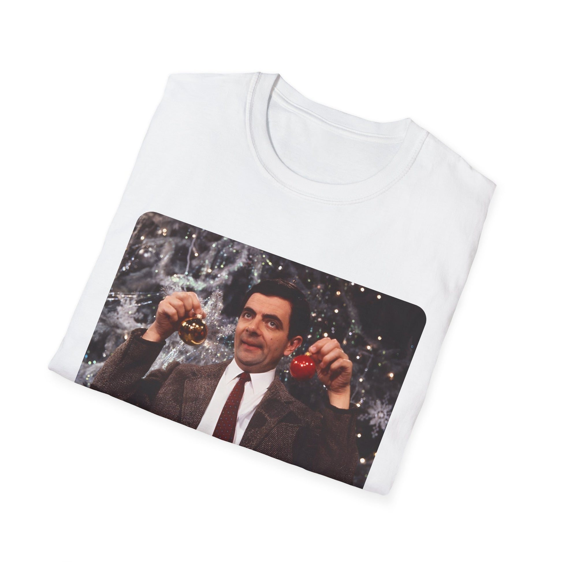 mr bean with christmas ornaments tshirt whatmart