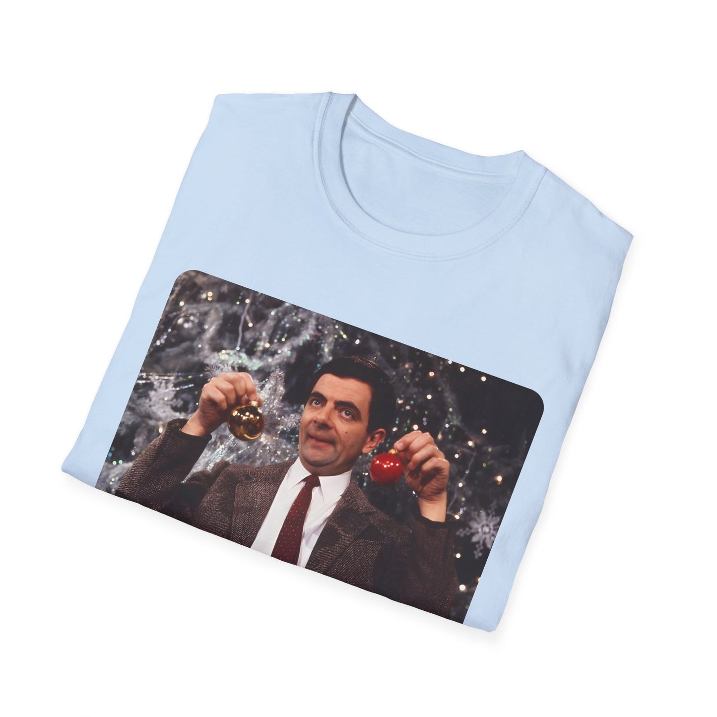 mr bean with christmas ornaments tshirt whatmart