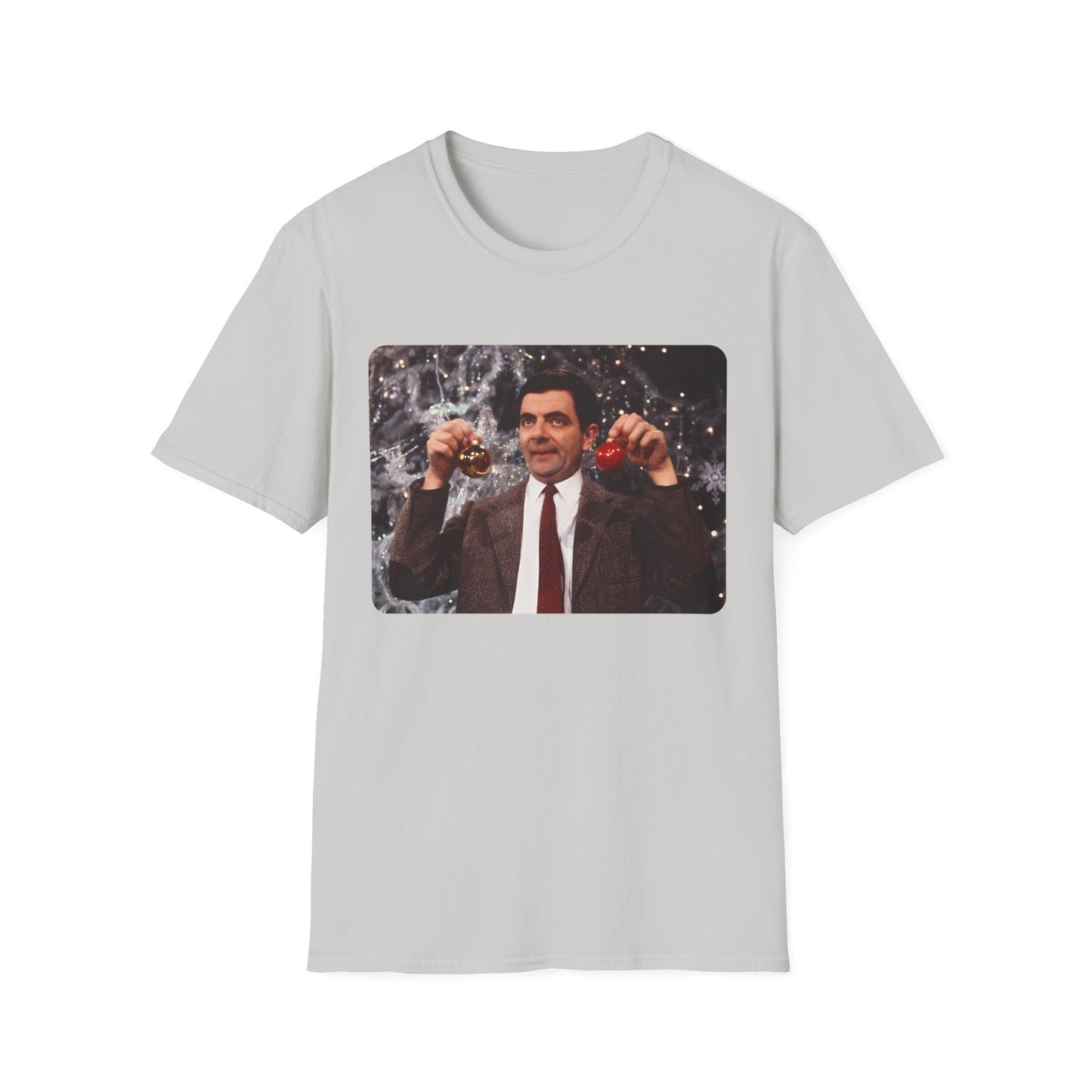 mr bean with christmas ornaments tshirt whatmart