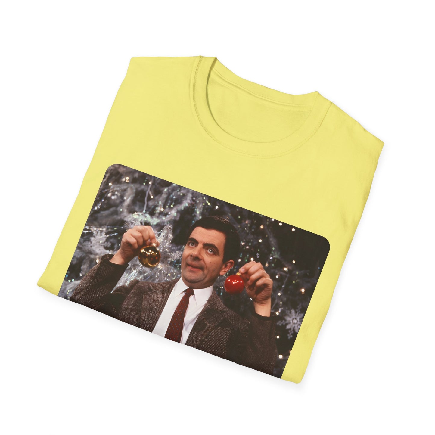 mr bean with christmas ornaments tshirt whatmart