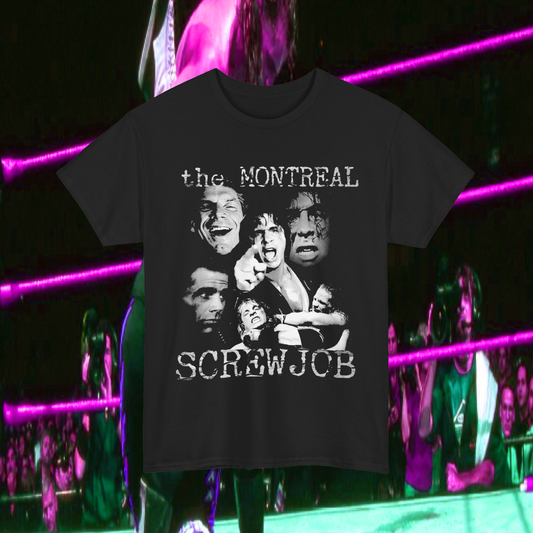 montreal screwjob november 9, 1997 survivor series match between shawn michaels and bret hart fan art tshirt