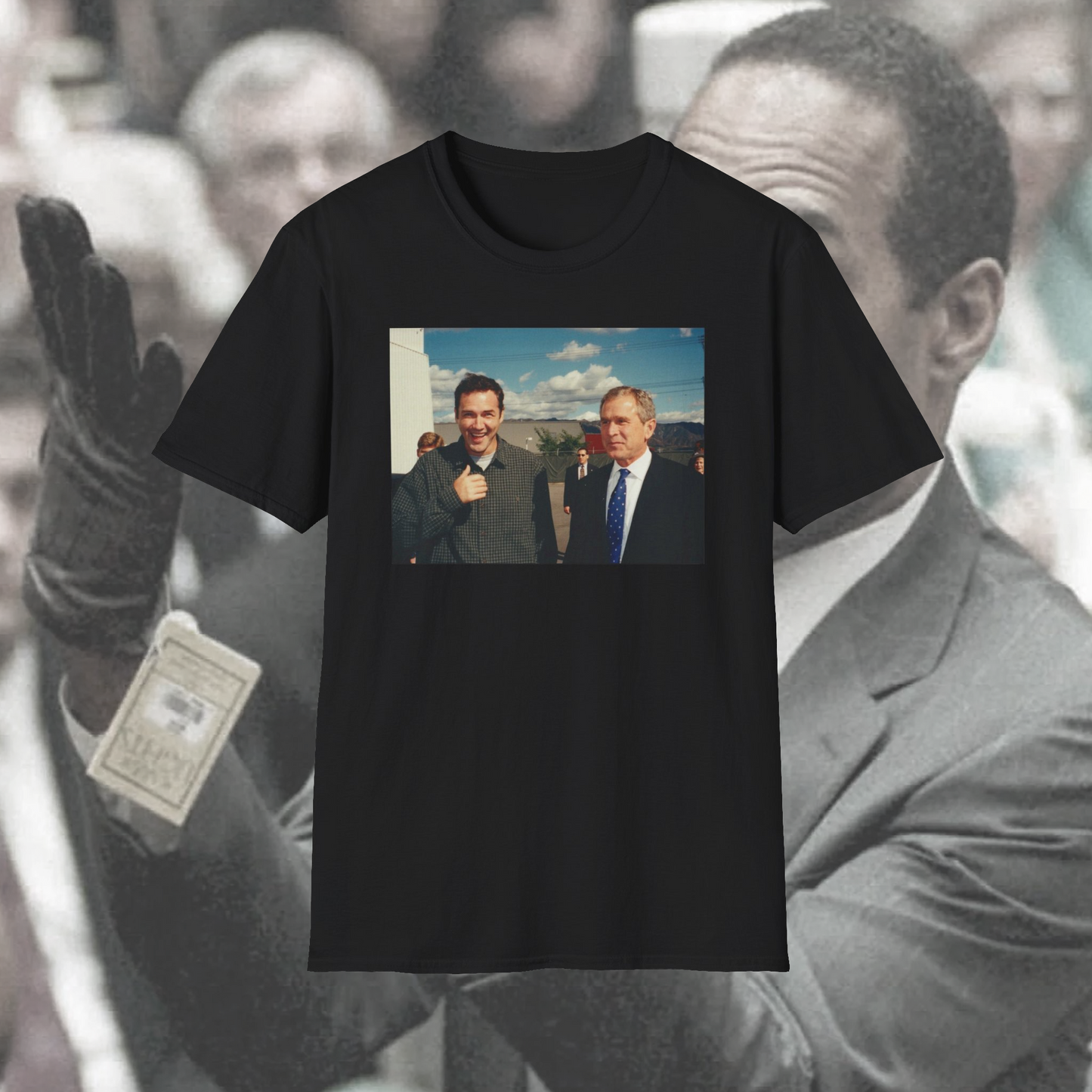 norm macdonald and george bush jr. tshirt