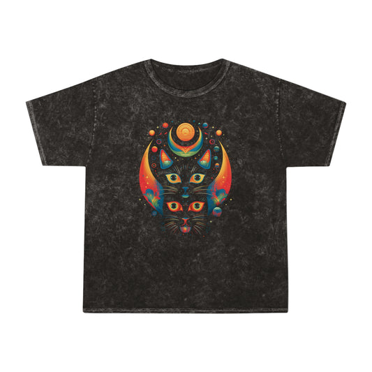 psychedelic celestial cat illustration tshirt whatmart