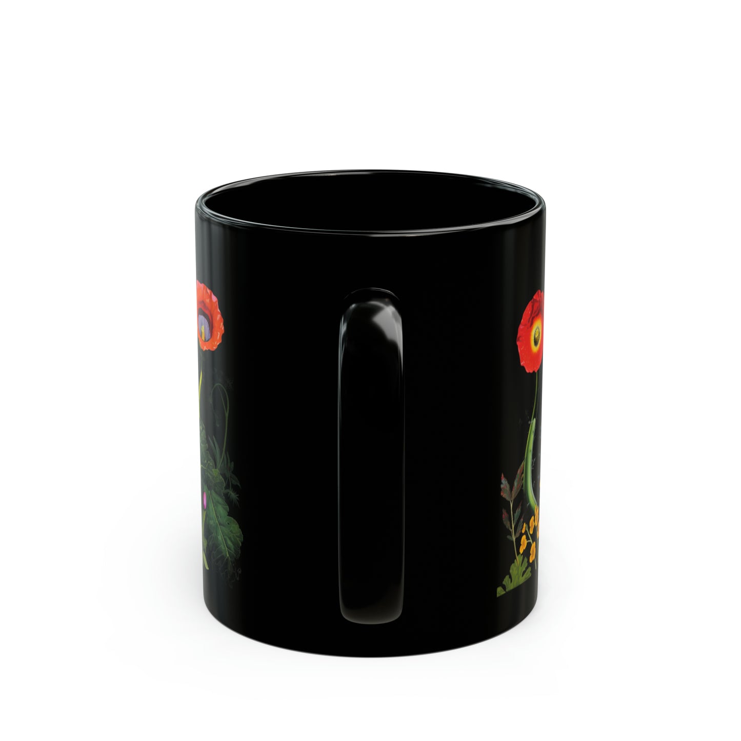 psychedelic style floral featuring black henbane, jimsonweed, foxglove, and papaver somniferum mug whatmart