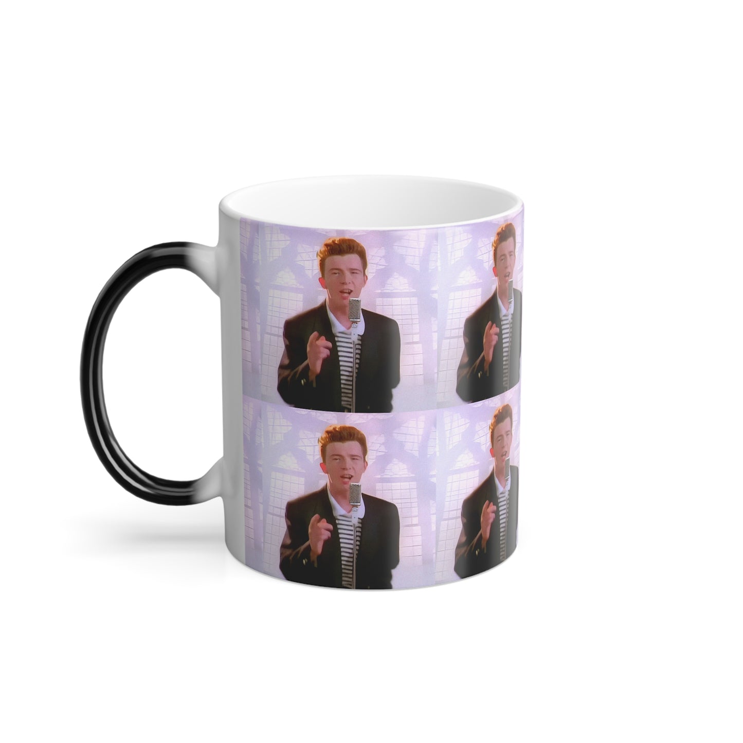 rick astley never gonna give you up rickrolling color morphing mug 3 whatmart