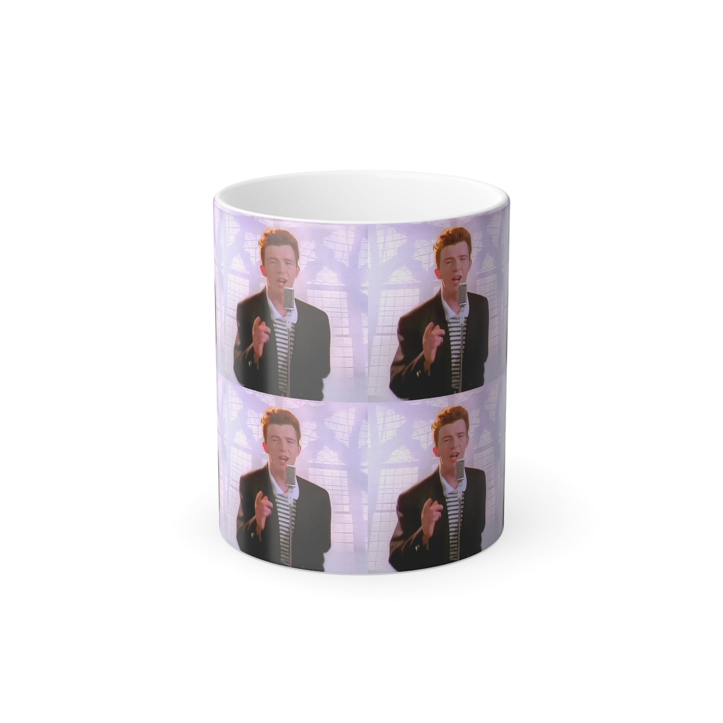 rick astley never gonna give you up rickrolling color morphing mug 3 whatmart