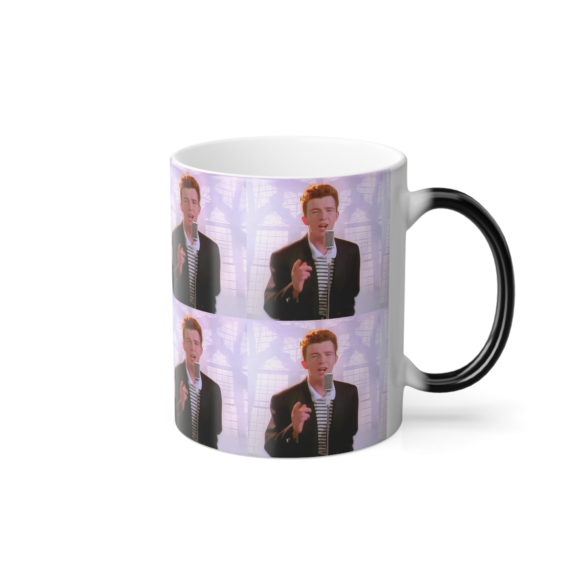 rick astley never gonna give you up rickrolling color morphing mug 3 whatmart