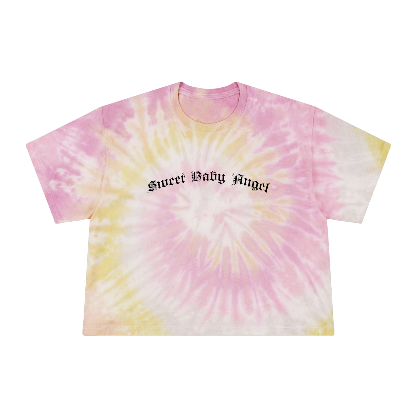 sweet baby angel women's tie-dye crop tee whatmart