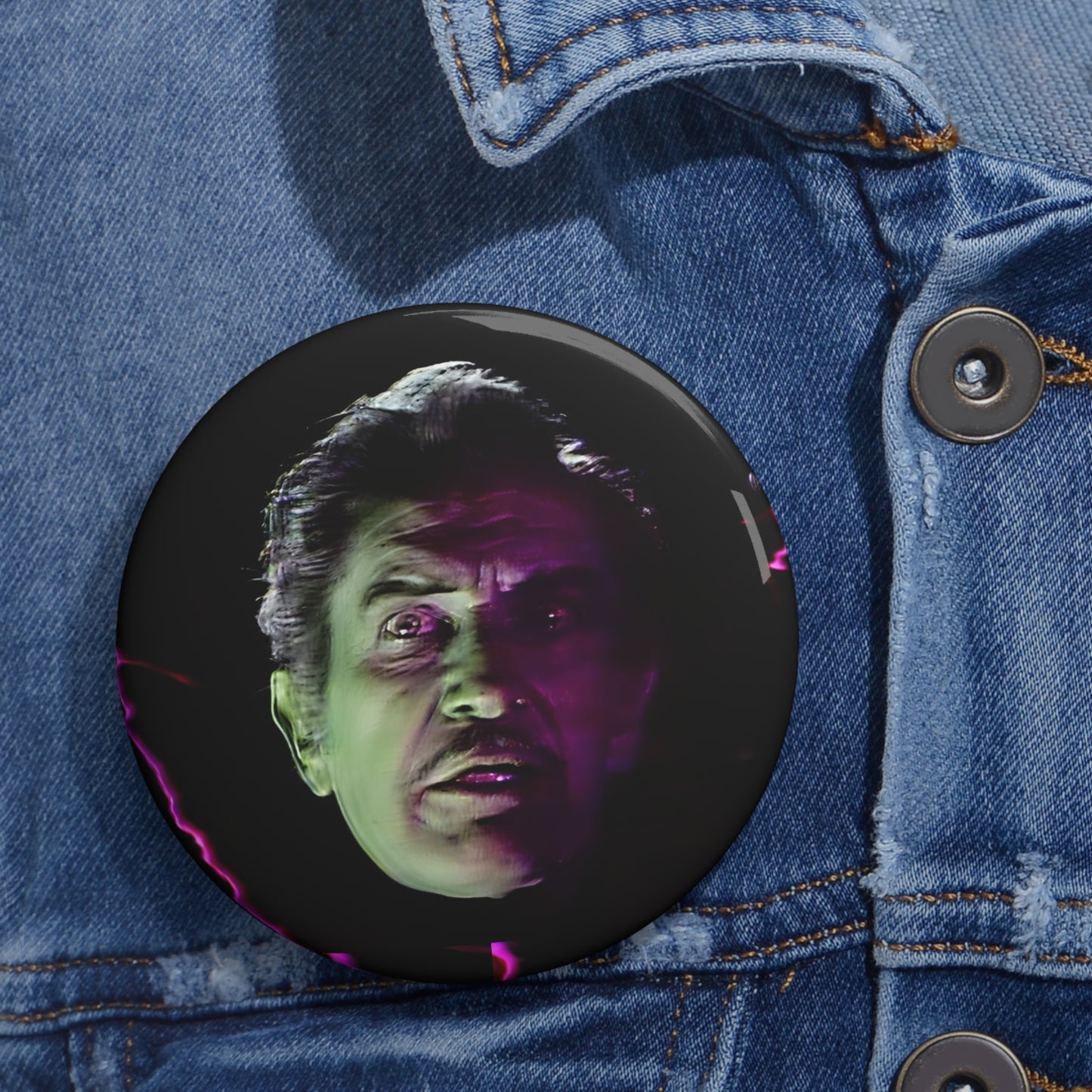 the hilarious house of frightenstein vincent price opening monologue on a custom pin buttons whatmart