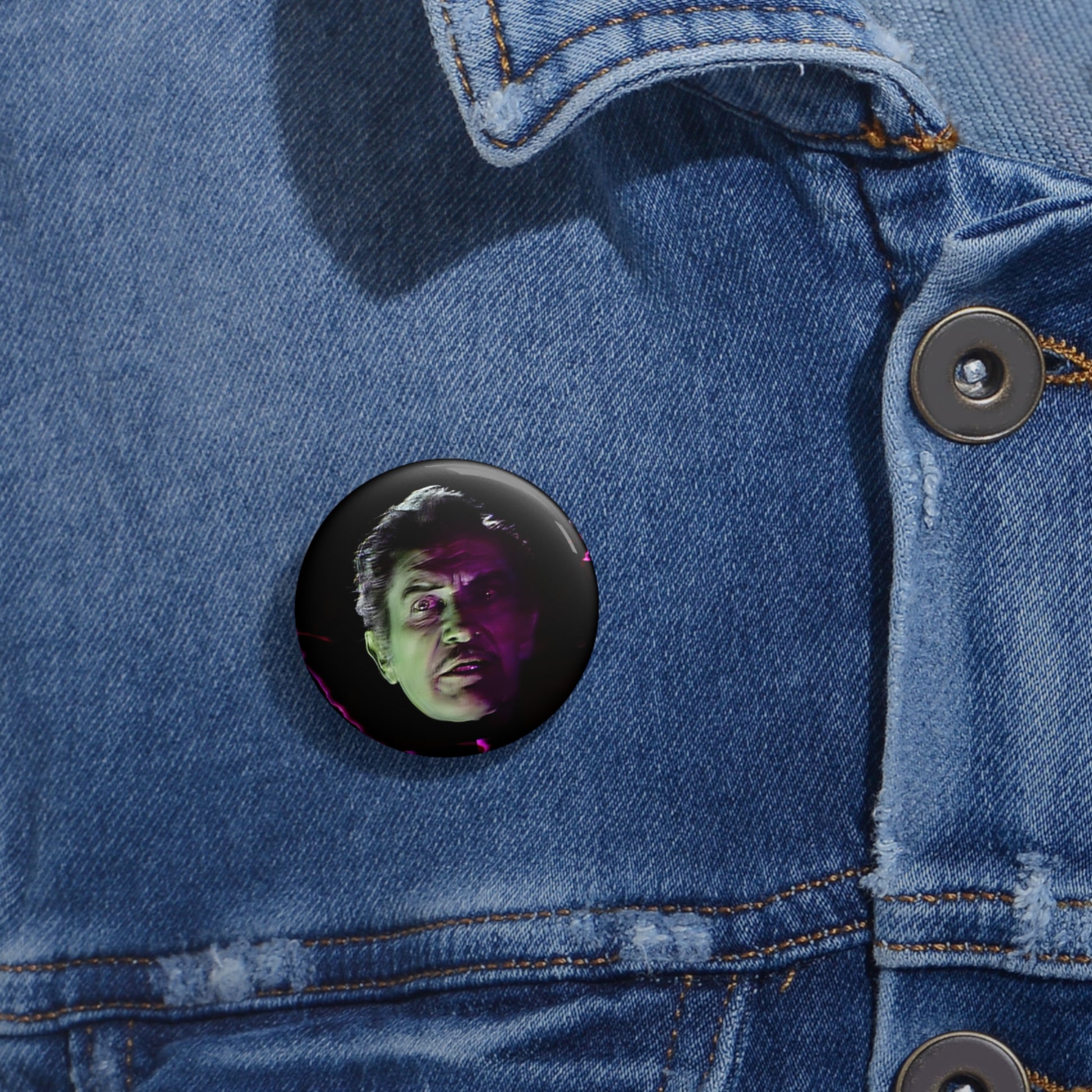 the hilarious house of frightenstein vincent price opening monologue on a custom pin buttons whatmart