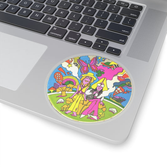 vintage 1970s psychedelic mother goose reproduction on a kiss-cut sticker whatmart