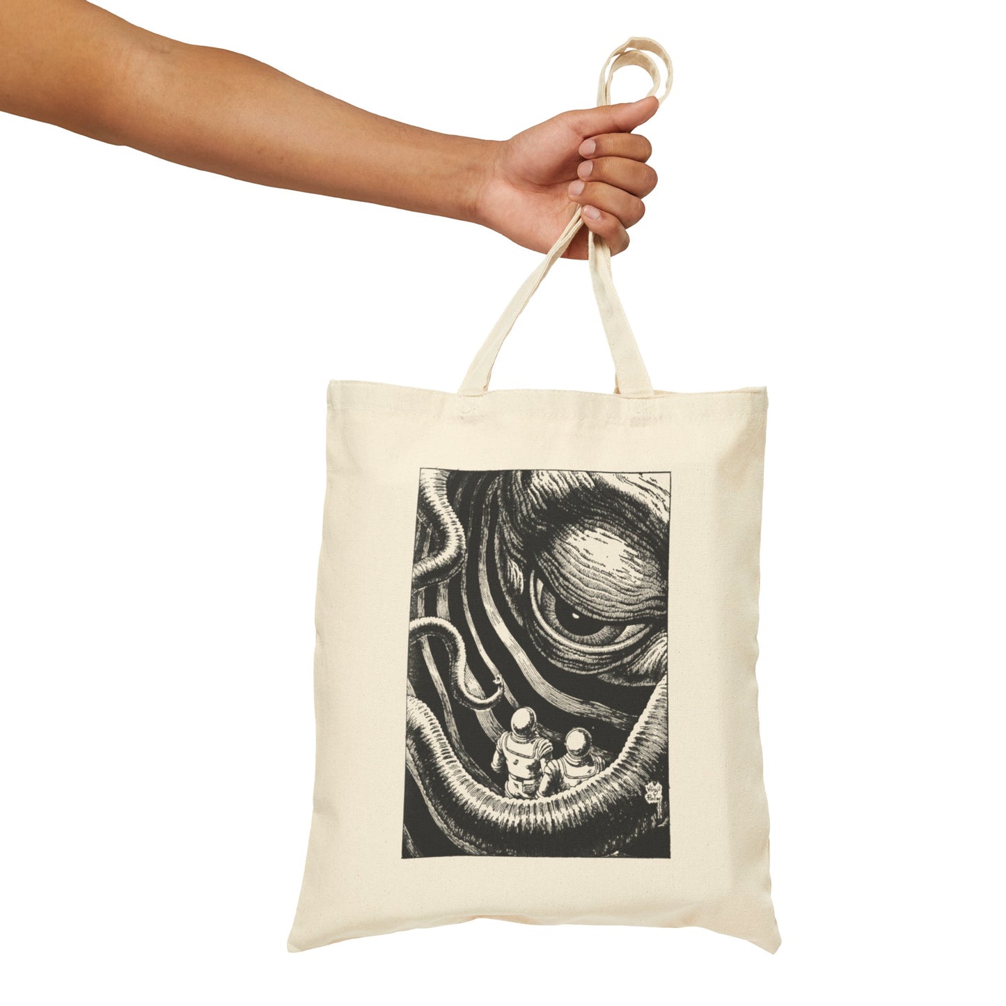 virgil finlay illustration "on the edge of the galaxy" cotton canvas tote bag whatmart