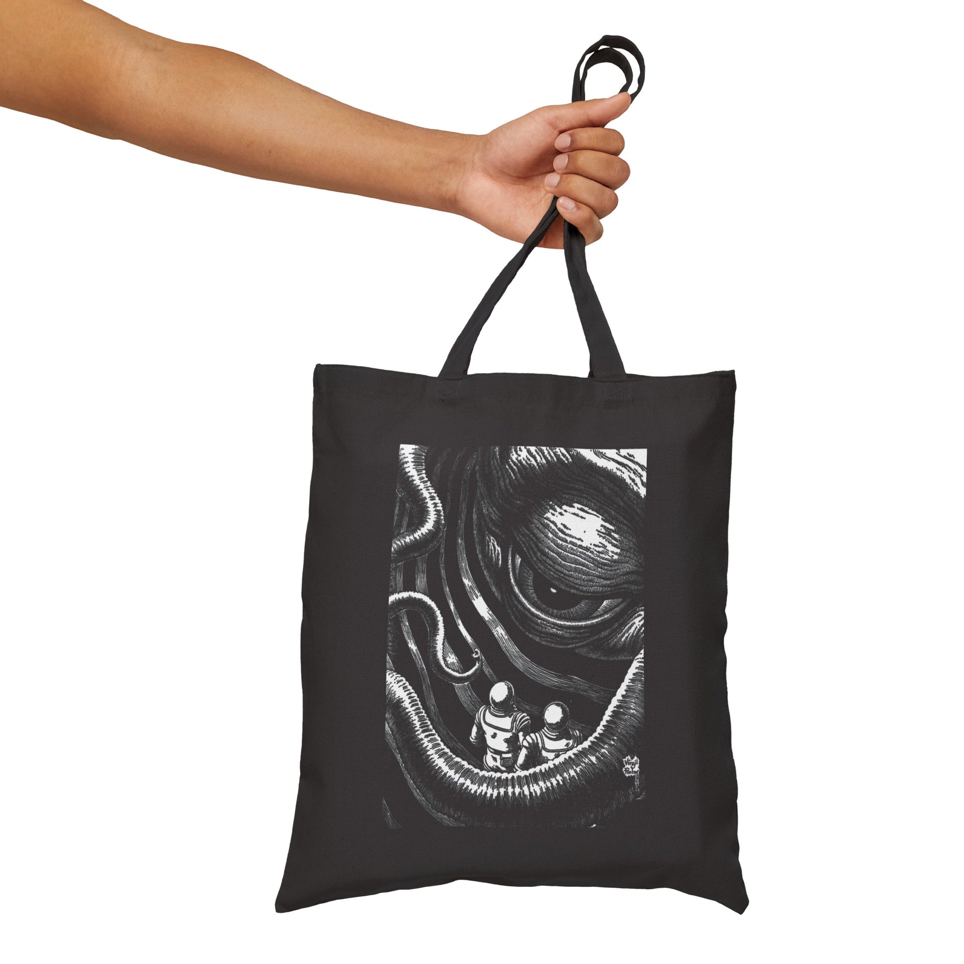 virgil finlay illustration "on the edge of the galaxy" cotton canvas tote bag whatmart