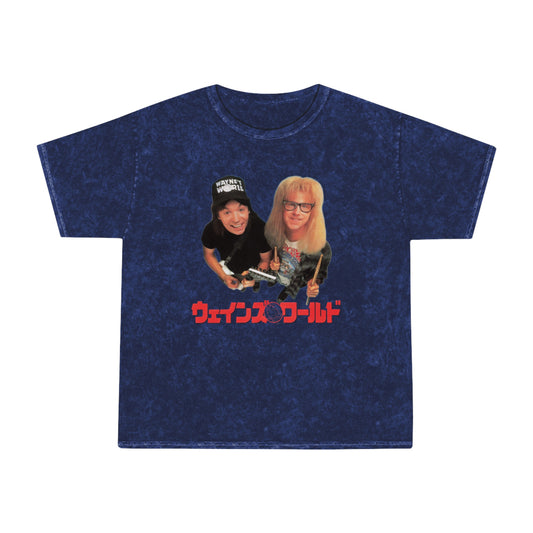 wayne's world japanese movie poster mineral wash tshirt whatmart