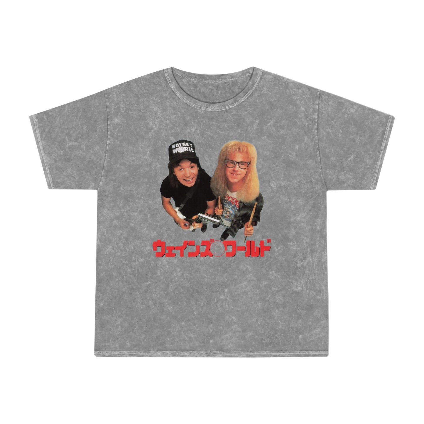 wayne's world japanese movie poster mineral wash tshirt whatmart