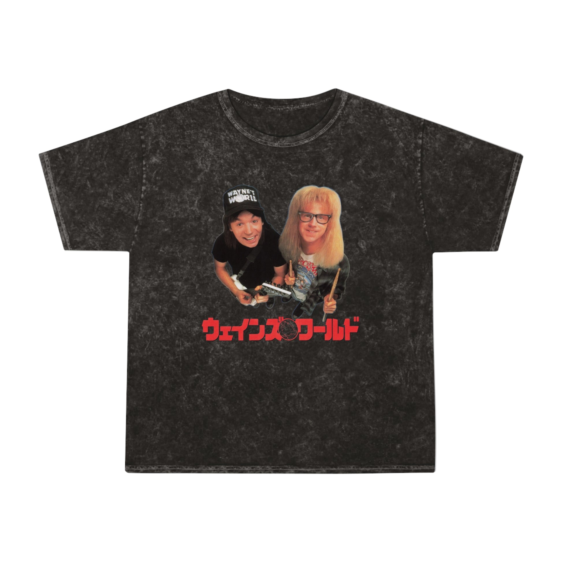 wayne's world japanese movie poster mineral wash tshirt whatmart