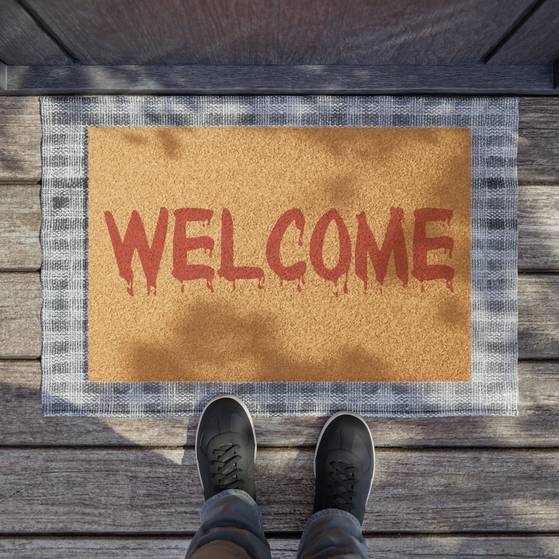 welcome in bloody font doormat whatmart