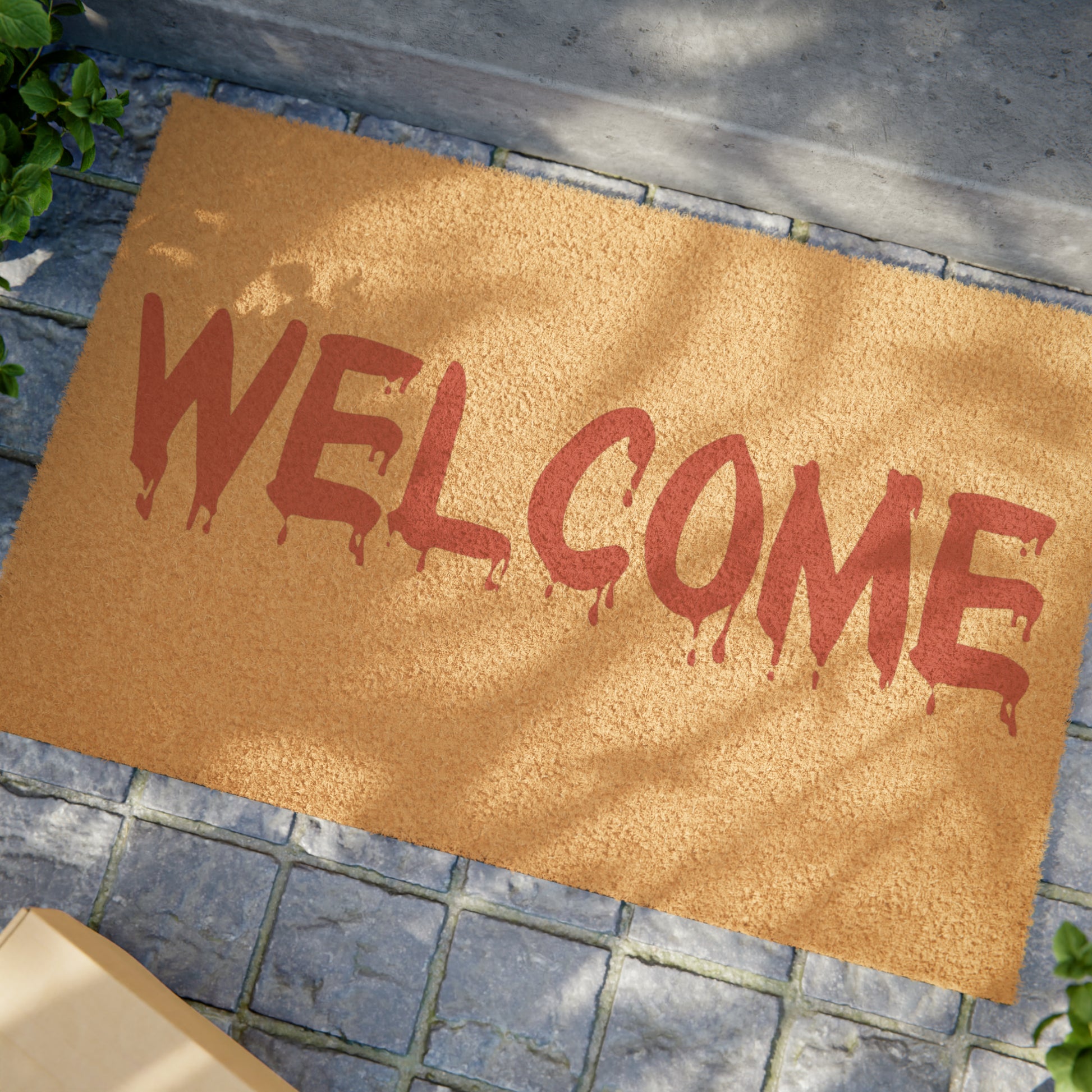 welcome in bloody font doormat whatmart