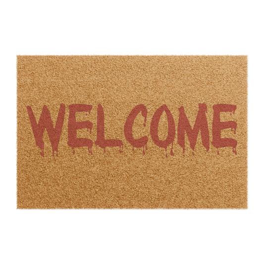 welcome in bloody font doormat whatmart