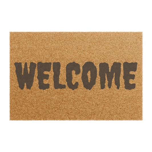 welcome in creepster font doormat whatmart